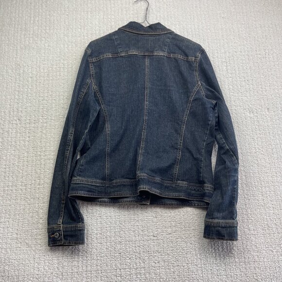 VTG Tommy Hilfiger Womens Sz XL Dark Wash Jean Jacket Button Up Canada Made - Picture 9 of 13